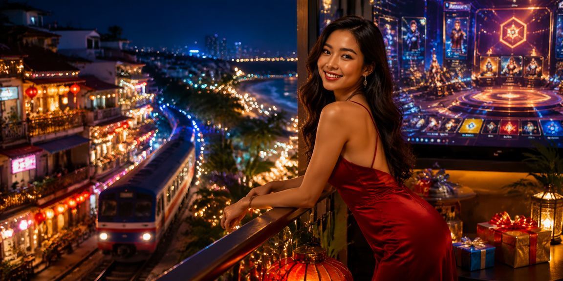 Người trẻ Hà Nội theo dõi trò chơi và cá cược esports tại bãi biển dưới ánh đèn đêm