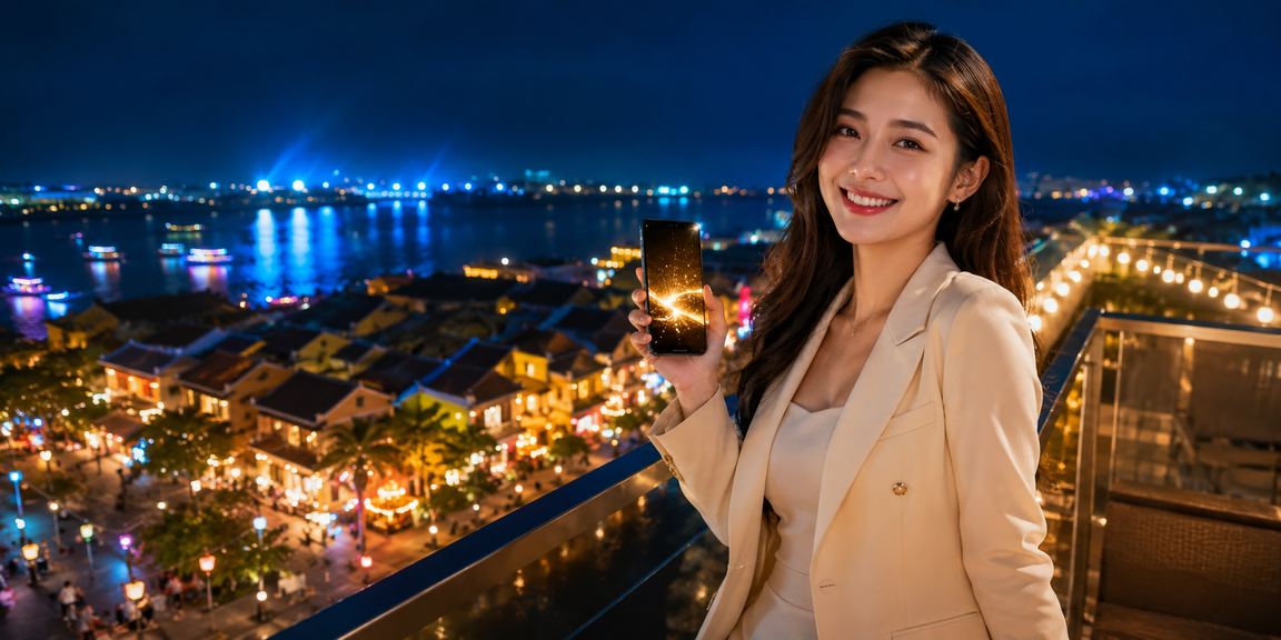 Không khí đêm lồng đèn Hội An lung linh khi người dùng đăng ký nhận thưởng trực tuyến
