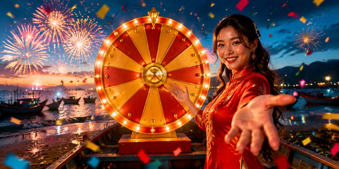 Không khí vui tươi tại bãi biển Mũi Né với trò chơi rút thăm may mắn và giải trí